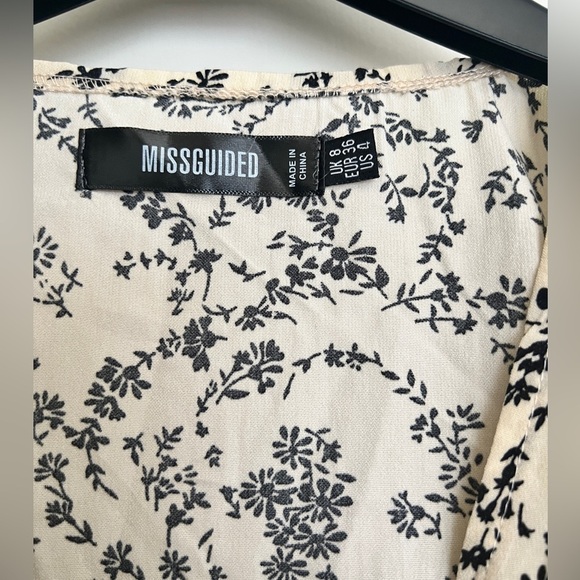 missguided Half Button Tea Dress Floral Uk8 - Picture 3 of 7